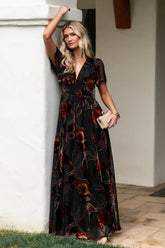 Valen Maxi Dress | Black Multi