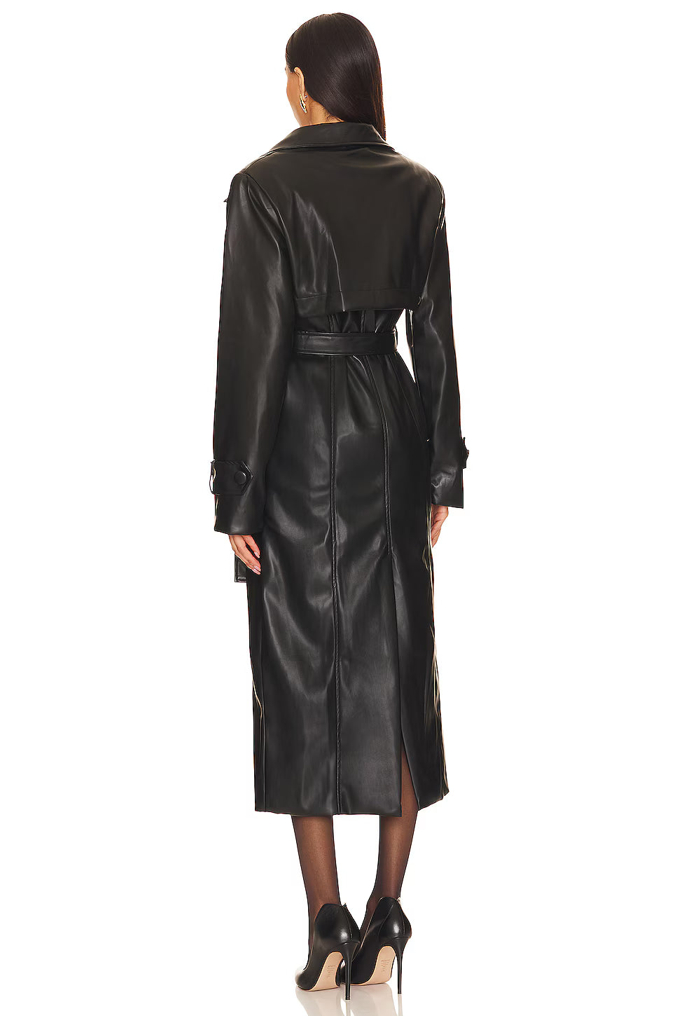 Tyra Faux Leather Trench
